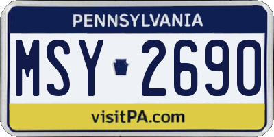 PA license plate MSY2690