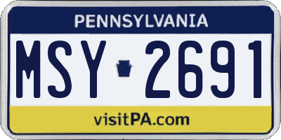 PA license plate MSY2691