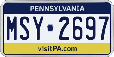 PA license plate MSY2697