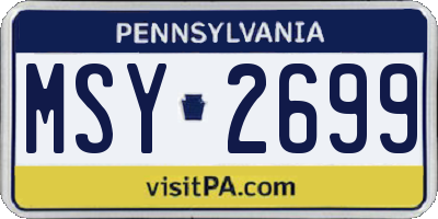 PA license plate MSY2699