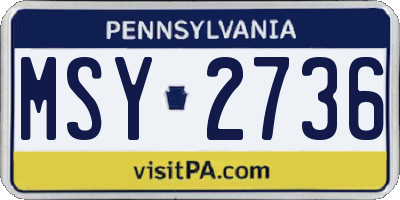 PA license plate MSY2736