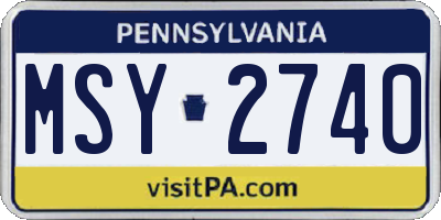 PA license plate MSY2740
