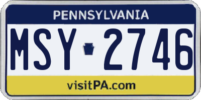 PA license plate MSY2746