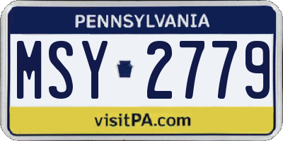PA license plate MSY2779