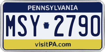 PA license plate MSY2790