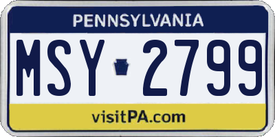 PA license plate MSY2799