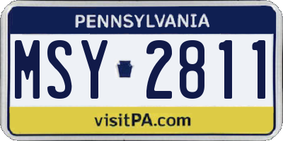 PA license plate MSY2811