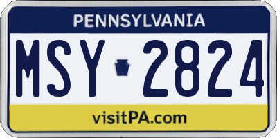 PA license plate MSY2824