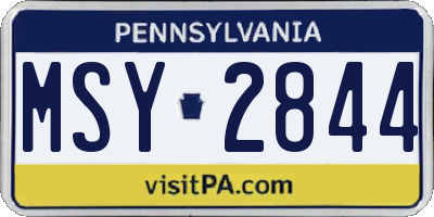 PA license plate MSY2844