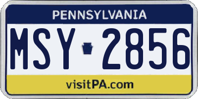 PA license plate MSY2856