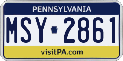 PA license plate MSY2861