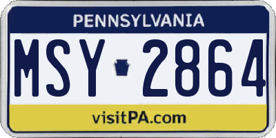 PA license plate MSY2864