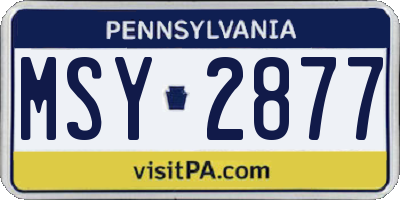 PA license plate MSY2877