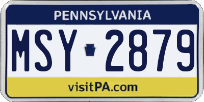 PA license plate MSY2879