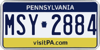 PA license plate MSY2884
