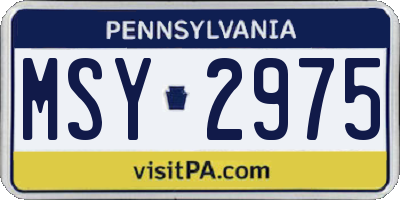 PA license plate MSY2975