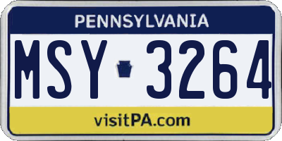 PA license plate MSY3264