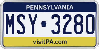 PA license plate MSY3280