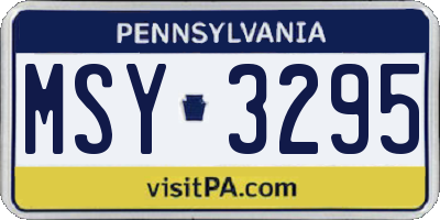 PA license plate MSY3295