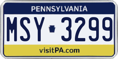 PA license plate MSY3299