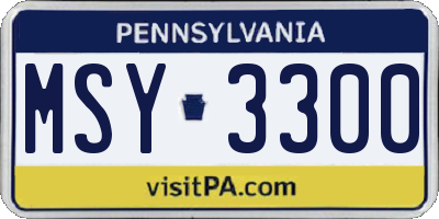PA license plate MSY3300