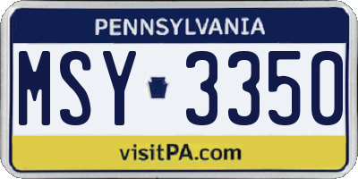 PA license plate MSY3350