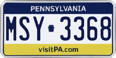PA license plate MSY3368