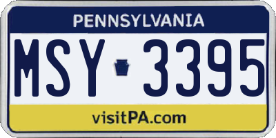 PA license plate MSY3395