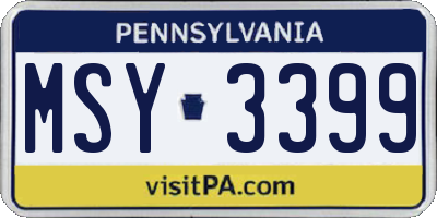PA license plate MSY3399