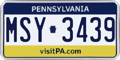 PA license plate MSY3439