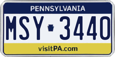 PA license plate MSY3440