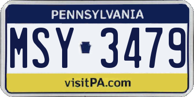 PA license plate MSY3479