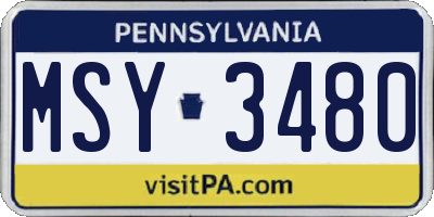 PA license plate MSY3480