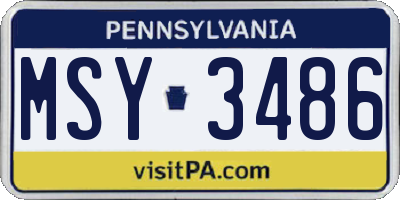 PA license plate MSY3486
