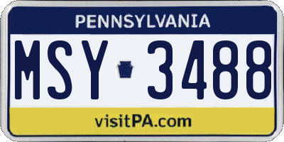 PA license plate MSY3488