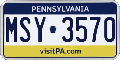 PA license plate MSY3570