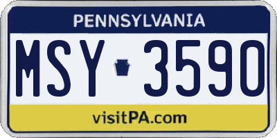 PA license plate MSY3590