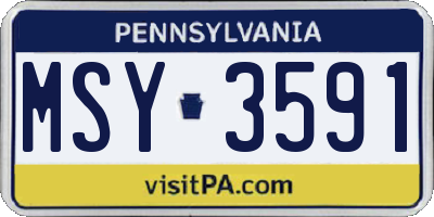PA license plate MSY3591