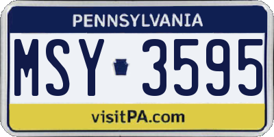 PA license plate MSY3595