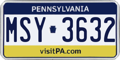 PA license plate MSY3632