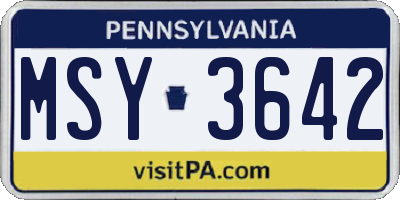 PA license plate MSY3642