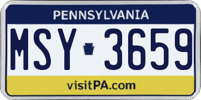 PA license plate MSY3659