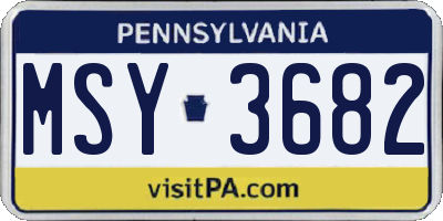 PA license plate MSY3682