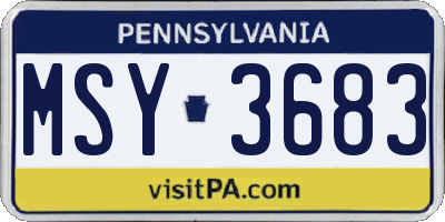 PA license plate MSY3683