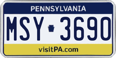 PA license plate MSY3690