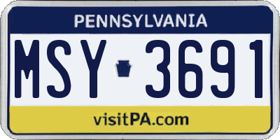 PA license plate MSY3691