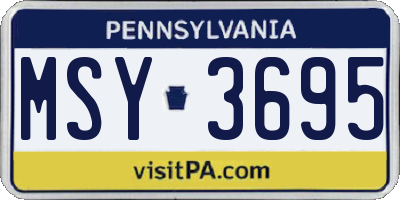 PA license plate MSY3695