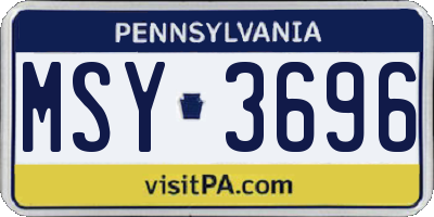 PA license plate MSY3696