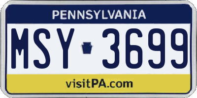 PA license plate MSY3699