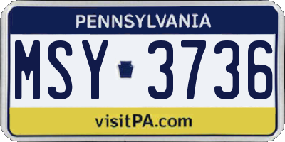 PA license plate MSY3736